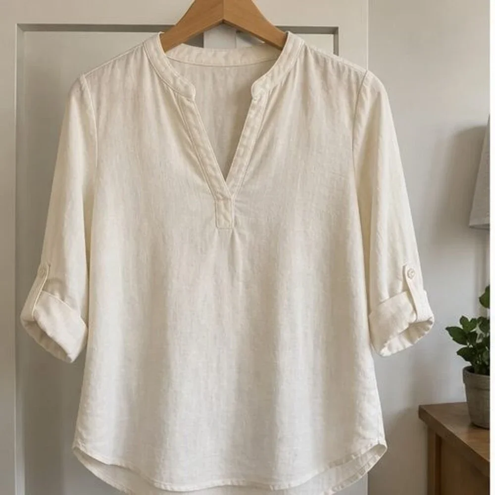White Button Blouse